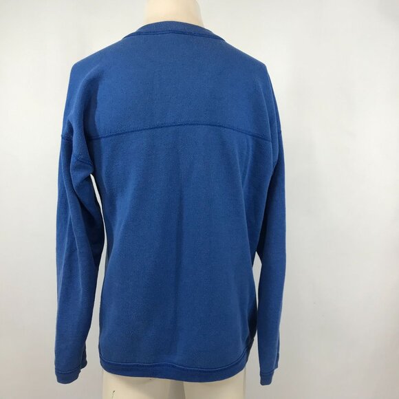 VINTAGE DISNEY - MEN'S LARGE - BLUE LONG SLEEVE BUTTON MICKEY SWEATSHIRT - Picture 3 of 4